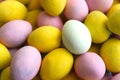 Small Easter Eggs. Pastel colored small coated chocolate Easter eggs Royalty Free Stock Photo