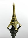 Small Eiffel tower Paris souvenir with reflection Royalty Free Stock Photo