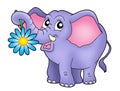 Small elephant with flower Royalty Free Stock Photo
