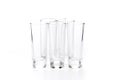 Small empty glasses on a white background Royalty Free Stock Photo