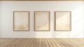 Empty Canvasses In An Empty Art Gallery - 3d Rendering Royalty Free Stock Photo