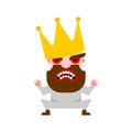 Small evil king. The ferocious dwarf screams. low KING Shouts and stamps his feet