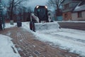 small excavator bobcat working on the street, Royalty Free Stock Photo