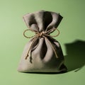 Small fabric bag with string tie Royalty Free Stock Photo