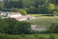 Small farm house and fields in Sare, France in Basque Country on Spanish-French border, a hilltop 17th century village in the Royalty Free Stock Photo