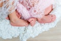 Small feet newborn twins Royalty Free Stock Photo