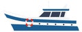 Small ferry boat icon. Coast color ship