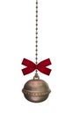 Small Festive Metal Jingle Bell with the Textile Bow
