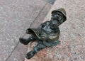 small figurines of gnome figurines on the streets of the city Royalty Free Stock Photo