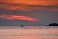 Small filhing boats in the sea