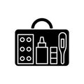 Small first aid kit black glyph icon Royalty Free Stock Photo