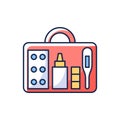 Small first aid kit RGB color icon Royalty Free Stock Photo