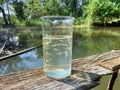 Small fish in a glass, science and nature Background