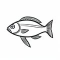 Small Fish Outline Vector Design - Marsden Hartley Style