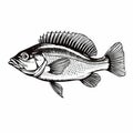 Bold And Clean Deep Sea Bass Illustration Poster