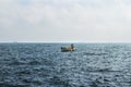 Small fisher boat drifting in the Black Sea