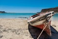 Small Fisherboat at the beach Royalty Free Stock Photo