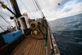 Small fishing boat floating on the sea Royalty Free Stock Photo