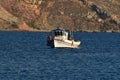 Small fishing boat on greek island kalymnos in greece Royalty Free Stock Photo