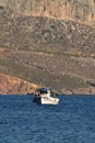 Small fishing boat on greek island kalymnos in greece Royalty Free Stock Photo