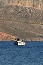 Small fishing boat on greek island kalymnos in greece Royalty Free Stock Photo