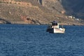 Small fishing boat on greek island kalymnos in greece Royalty Free Stock Photo