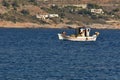 Small fishing boat on greek island kalymnos in greece Royalty Free Stock Photo