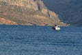 Small fishing boat on greek island kalymnos in greece Royalty Free Stock Photo