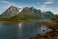 Small fishing boat in Lofoten Royalty Free Stock Photo