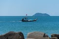 A small fishing boat near the shore in the Andama sea Royalty Free Stock Photo