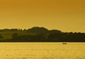 Small fishing boat in ocean Royalty Free Stock Photo