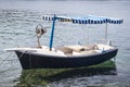 Small fishing boat on the sea in a summer day Royalty Free Stock Photo