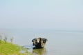 Small fishing boat on the sea in a summer day Royalty Free Stock Photo