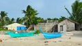 Small fishing boats on the beach of Bantayan Island Royalty Free Stock Photo