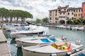 an old harbour on the shore of Lake Garda Italy