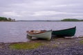 Small fishing boats lying ashore at Lough Conn, Ireland Royalty Free Stock Photo