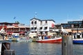Small fishing boats in the fishing port `Alter Strom` in the Baltic Sea resort WarnemÃÂ¼nde. Royalty Free Stock Photo