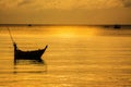 Small fishing boats in  the sea sea in Twilight time Royalty Free Stock Photo
