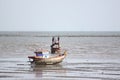 Small fishing boats on the Seashore. Royalty Free Stock Photo