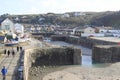 Small fishing harbour at low tide Royalty Free Stock Photo
