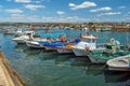 Fishing boats moored in Fuseta Harbour, Algarve, Portugal