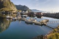 Small fishing port in the Hamnoy, Lofoten Islands, Norway Royalty Free Stock Photo