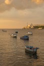 Small fishingboats at sundown Havana Royalty Free Stock Photo