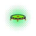 Small fitness trampolin icon, comics style