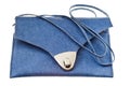Small flat blue handbag