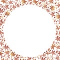 A small floral seamless pattern with a circle in the center. A feminine report about Print, Linen, Calico in a fashionable Country