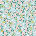 Small flower illustration motif ditsy seamless repeat pattern digital file pattern Royalty Free Stock Photo