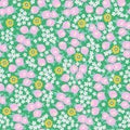 Small flower illustration motif ditsy seamless repeat pattern digital file pattern Royalty Free Stock Photo