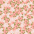 Small flower illustration motif ditsy seamless repeat pattern digital file pattern Royalty Free Stock Photo