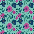 a small flower pattern, watercolor style. AI-Generated. Royalty Free Stock Photo